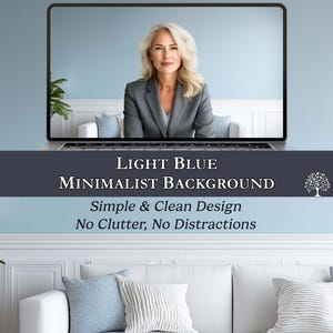 Minimalistischer Bürohintergrund | Hellblau (Sofort-Download)