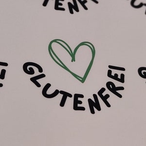 Voedseletiketten glutenvrije sticker etiket etiketten belettering