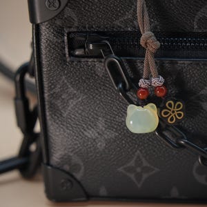 Jade Charm Natural Jade Bag Charm Jade Pendant Phone Pendant Gift Phone Charm Strap Cat Bag Charm