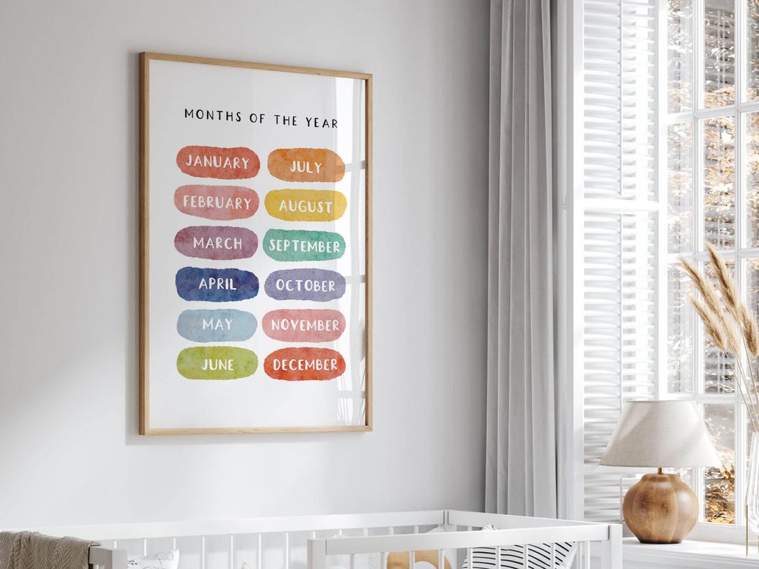 Months of the Year Printable Poster – Calendar Learning for Kids ...