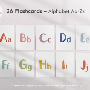 Alphabet Aa–Zz Flashcards – Printable Learning Cards – Classic Rainbow – Digital Download