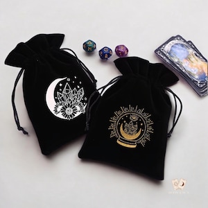 Borsa nera per tarocchi - Borsa in velluto, Borsa per tarocchi, Borsa per mazzo di tarocchi, Accessori per tarocchi, Piccola borsa, Elegante borsa per tarocchi alla moda, Divinazione