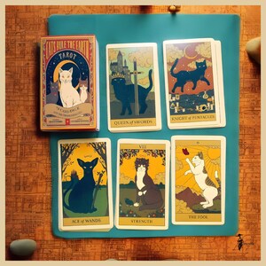Cats Rule the Earth Tarot Deck - 78 Karten Tarot Deck, Tarot, Witchy Cat Tarot Deck, Wahrsagen Wahrsagen, Fantasy Tarot, Buntes Tarot
