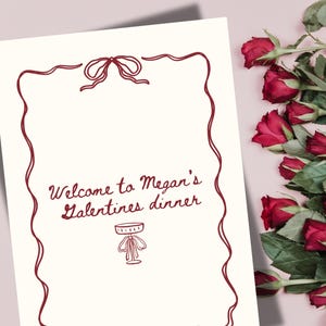 Digitale download van menusjabloon Galentines