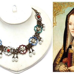 Elizabeth Of York Replica Necklace - 1st Tudor Queen - War Of The Roses Costume Jewellery - Re-enactment- 15th Century - Plantagenet