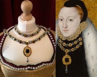 Elizabeth 1st Portrait Replica Necklace  - Tudor medieval jewellery - Queen of England - Historical Re-enactment - portrait jewellery