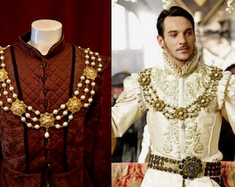 Chain Of Office - Henry VIII - Tudor Wedding- Livery Collar - reenactment jewellery - Monarchy - King Henry - Golden and Pearl