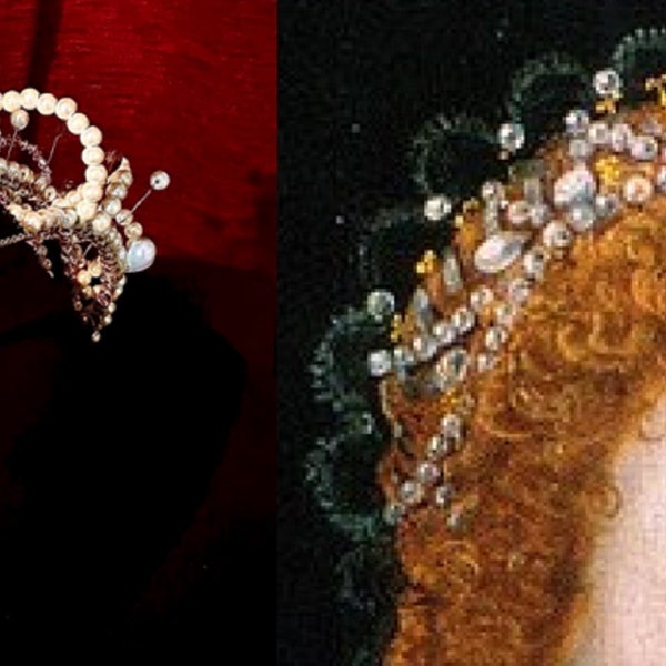 Elizabeth I Tiara, Darnley Portrait - Tudor Replik Schmuck - Elizabethan Krone - Reenactment Cosplay - Renaissance Mittelalter - Krone