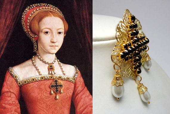 Buy Elizabeth 1st Dress Brooch Young Elizabeth Costume Jewellery  Reenactment Tudor Queen Medieval Costume the Golden Age Online in India -  Etsy