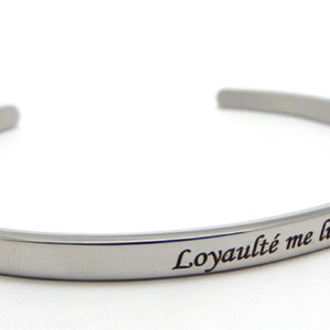 Richard III Motto bangle -  "Loyaulté me lie" quote - bracelet - Loyalty Binds Me - Plantagenet King