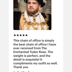 Henry VIII Chain of Office Replica: Tudor Livery Collar, Hilliard Portrait image 10
