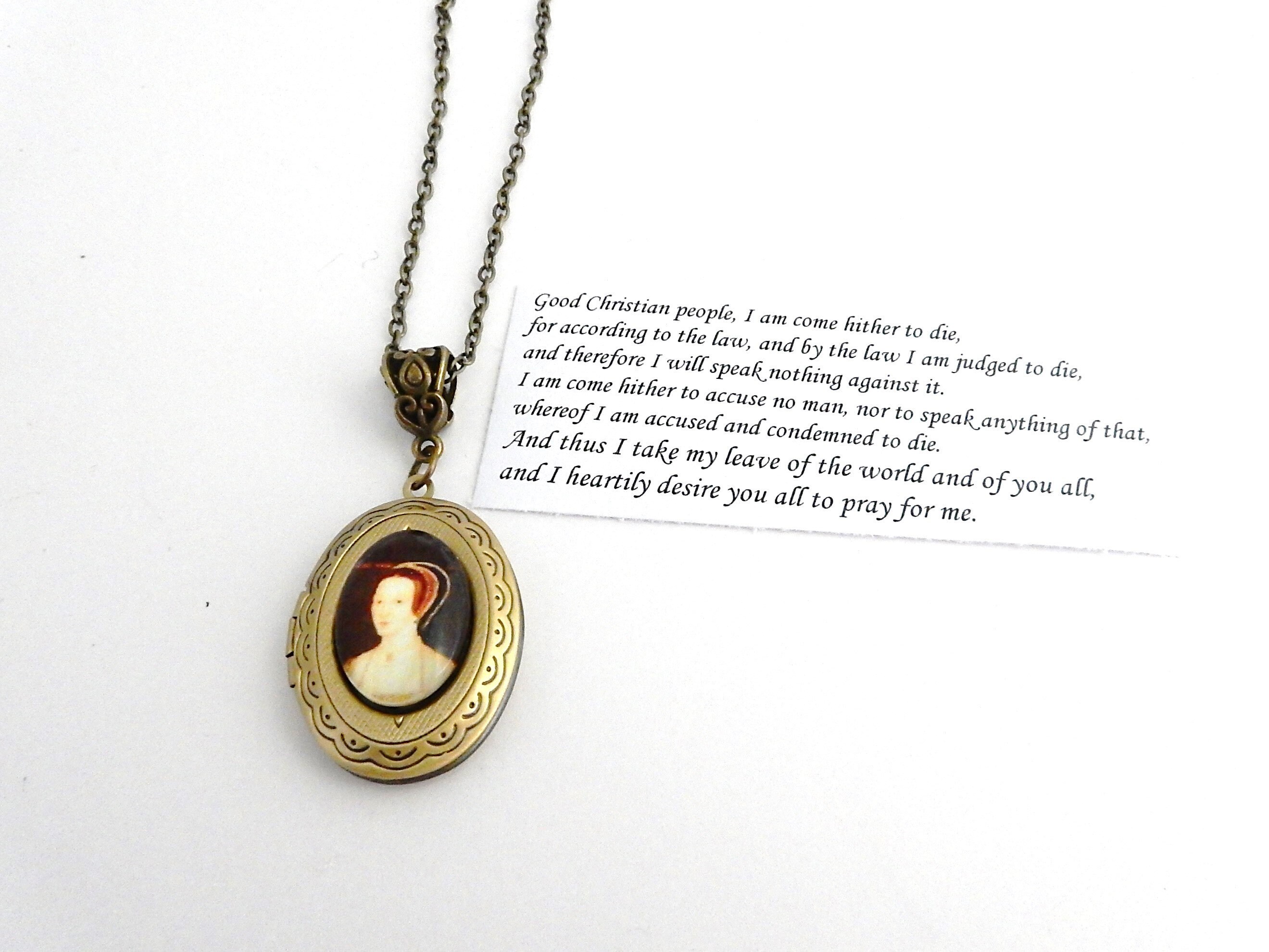 Anne Boleyn locket necklace Queen of England historical Etsy