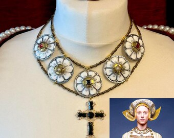 Anne of Cleves Replica Necklace: Tudor Holbein Portrait Jewellery