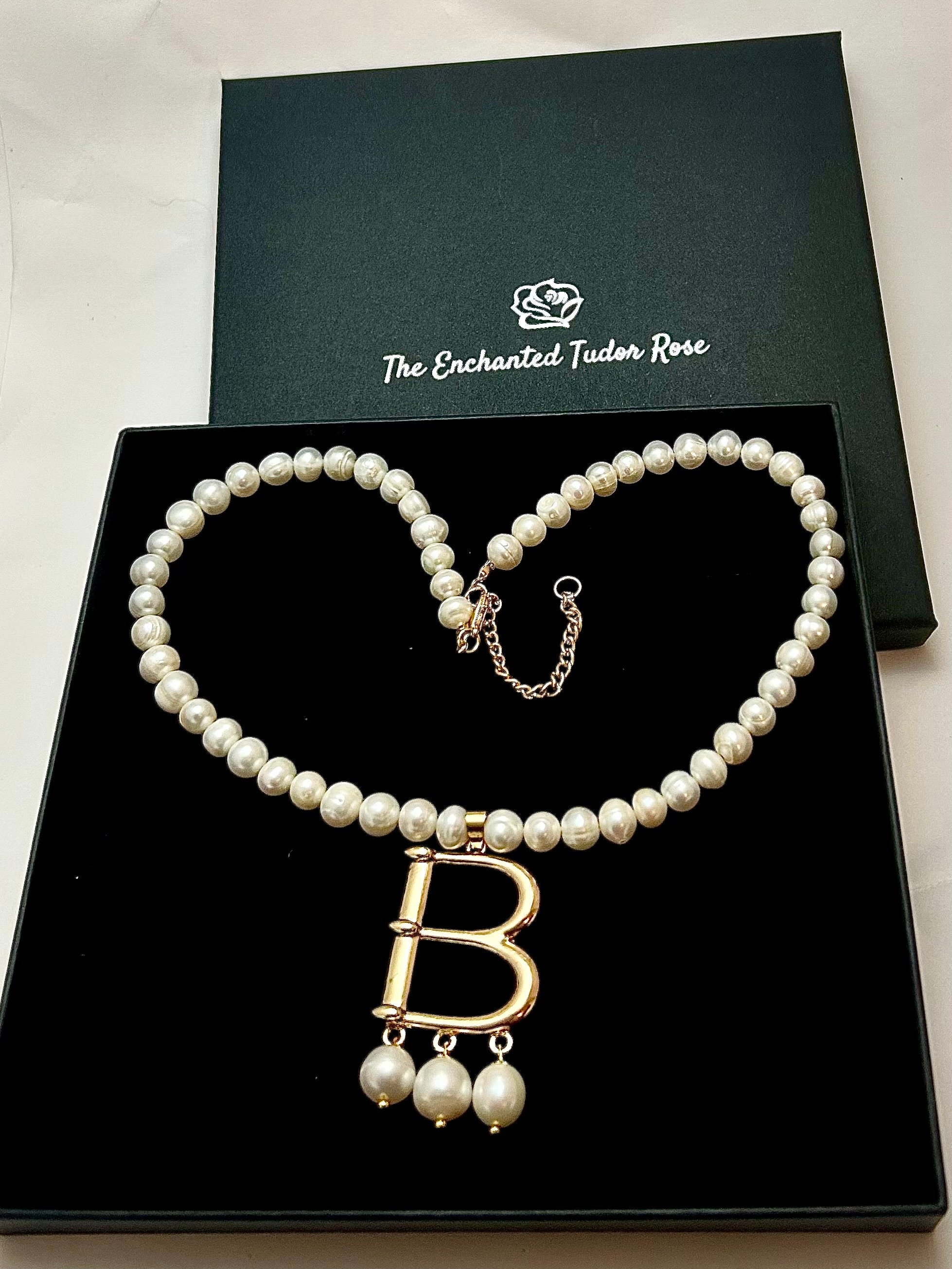 Anne Boleyn Necklace Custom Made Queen Anne Boleyn Tudor Pearl