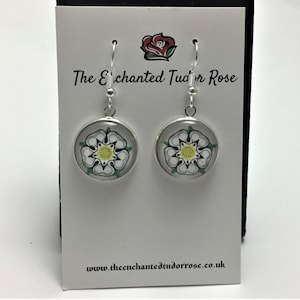 War of the Roses Earrings: Lancaster Red Rose or York White Rose