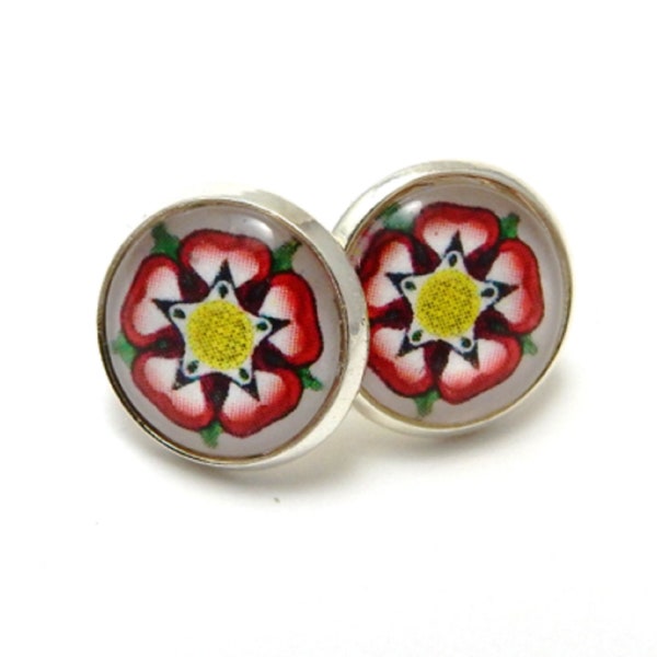 War Of The Roses Collection - Tudor Rose Earrings - Studs -  Historical Re-enactment jewellery - Medieval - Henry VII VIII English history