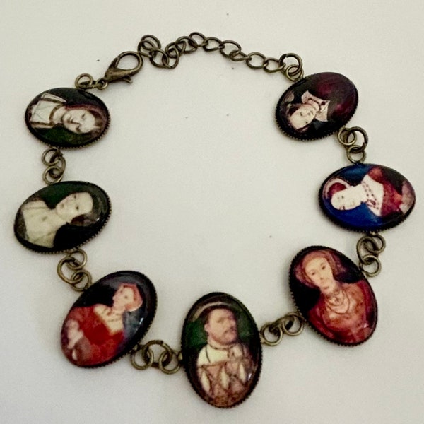 Henry VIII and His Six Wives -  Historical Jewellery Bracelet - vintage bronze - Tudor - Medieval Re-enactment