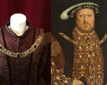 Henry VIII replica gold chain of office - after Hans Holbein the younger - Tudor portrait costume jewellery - King reenactment Livery Collar