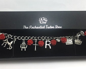 Red Queen Charm Bracelet: Margaret Beaufort, War of the Roses Jewelry