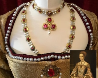 Katherine Parr Necklace: Tudor Carcanet & Choker - Medieval Jewellery
