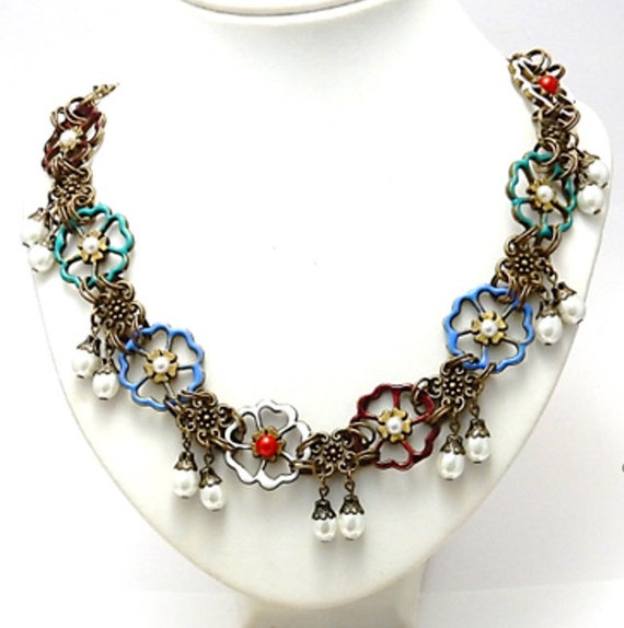 Elizabeth of York Necklace: Tudor Rose Enamel, 15th Century
