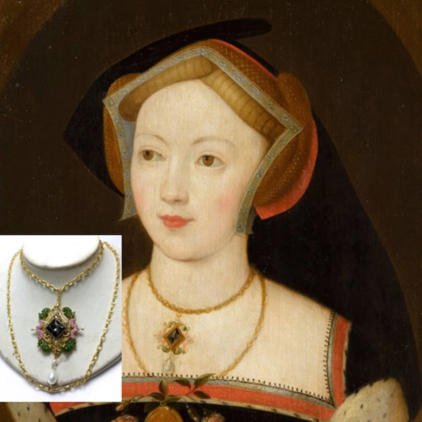 Mary Boleyn replica necklace set - Hever portrait - Medieval Queen jewels - Historical reenactment - renaissance - Tudor jewellery