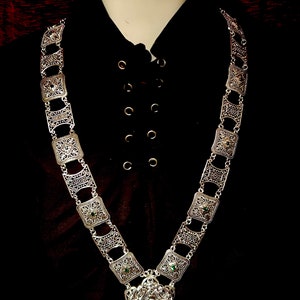 Scottish Thistle Chain of Office: Silver Plated Medieval Livery Collar