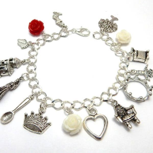 White Queen Bracelet, War Of The Roses charm bracelet - Elizabeth Woodville - historical jewellery - medieval - Edward IV