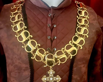 Cardinal Wolsey Chain of Office: Tudor Pearl Cross, Henry VIII