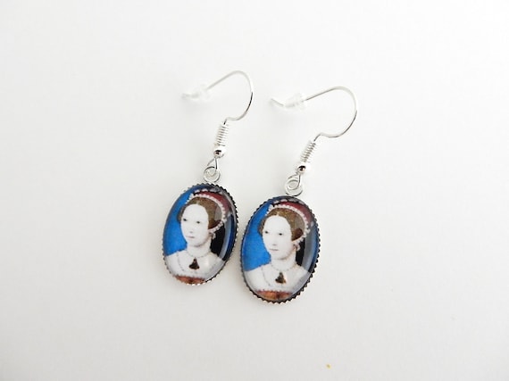 Pendientes Queen Mary joyería retrato retrato - Etsy España