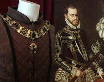 Philip II Order of the Fleece Chain of Office replica - Livery Collar - King Of England - Mary 1st - 16th Century costume jewellery