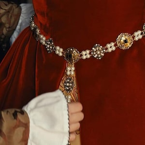 Medieval Cross Girdle Belt, Renaissance Costume Chain Belt