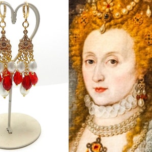 Elizabeth 1st replica earrings - The Rainbow Portrait - Queen Elizabeth reenactment - Tudor - The Golden Age