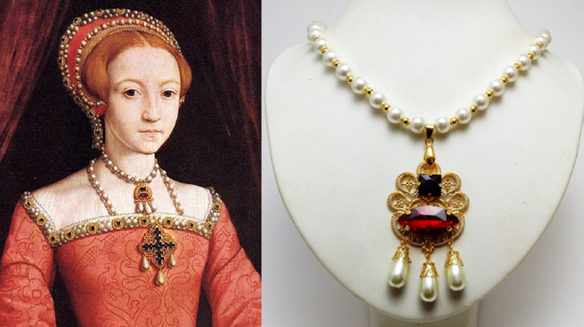 Elizabeth 1st replica necklace young portrait Tudor Etsy
