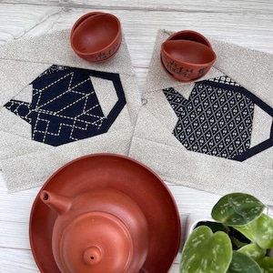 Teapot FPP Quilt Block Pattern (3in — 8in)