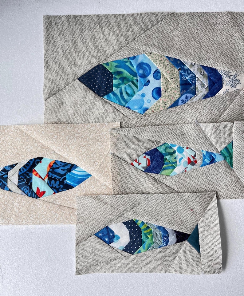 Fish Quilt Block Pattern PDF – Foundation Paper Piecing, 3 Sizes - Etsy