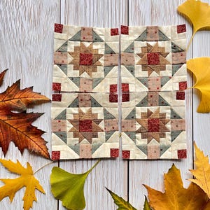 Modello per quilt floreale: patchwork classico (download PDF) — 4", 6", 7,5", 12,5"