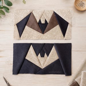 Geometric Bat Quilt Block PDF – FPP Pattern, 2 Sizes