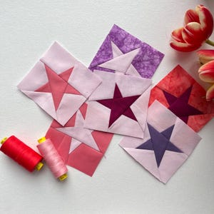 Beginner-Friendly Star Foundation Paper Piecing Quilt Block Pattern PDF – 2in, 4in, 6in