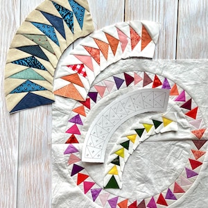 Patrón circular de gansos voladores, bloque de patchwork de papel base, PDF - 4 tamaños