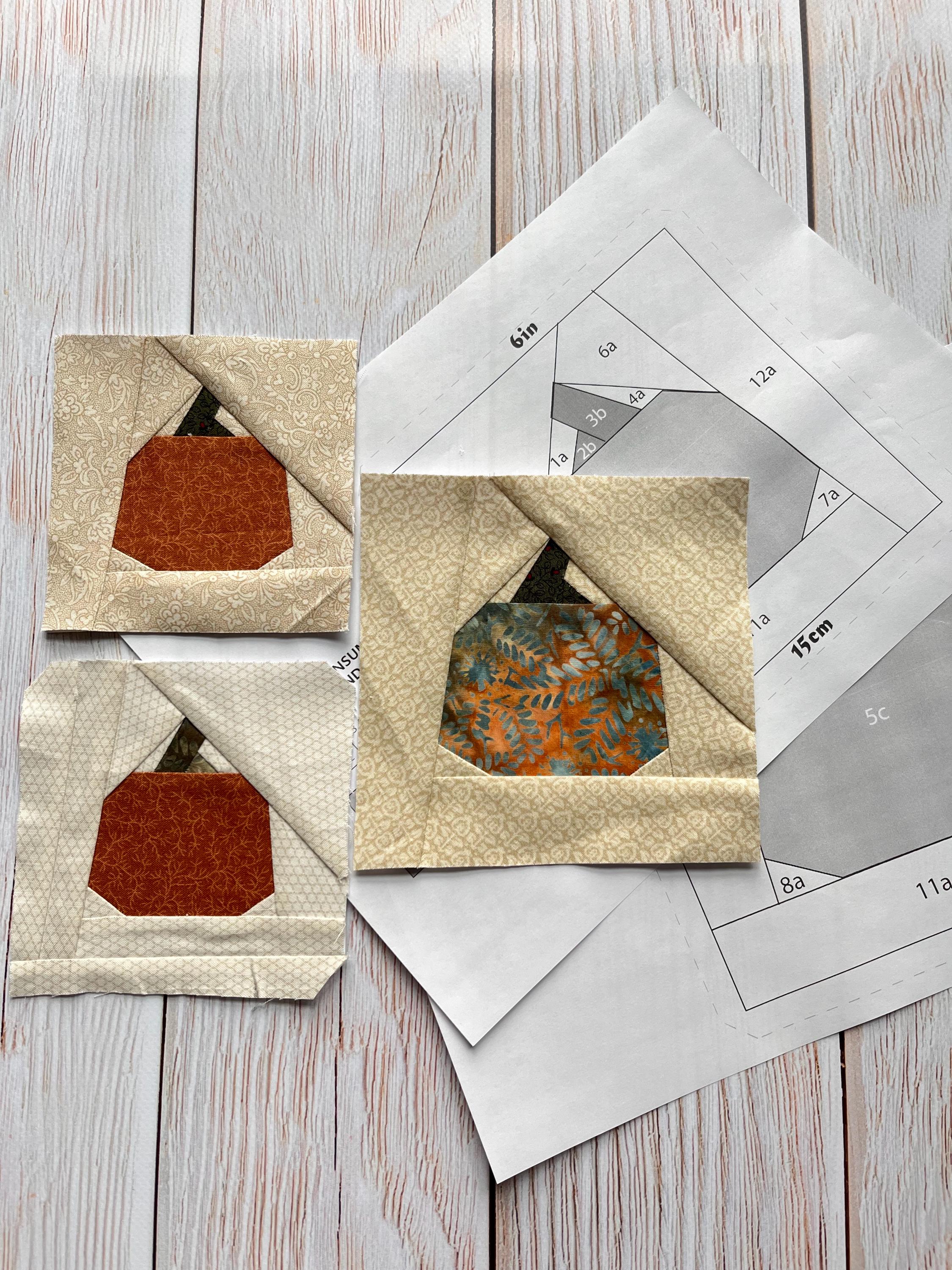 Simple Pumpkin Quilt Block Pattern ( Foundation Paper Piecing) PDF - 4 ...