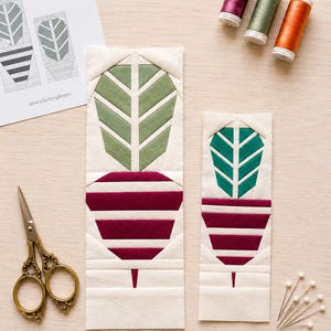 Quiltblokpatroon bieten, pdf foundation paper Piecing, 3 maten