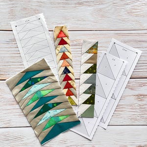 Pacote de padrões de colcha com triângulos de meio quadrado e gansos voadores (download em PDF)