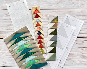 Paquete de patrones de patchwork de triángulos de medio cuadrado con diseño de gansos voladores (descarga en PDF)