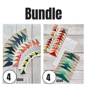 Flying Geese Bundle, Quilt Block Patterns, Foundation Paper Piecing (PDF) - 4 sizes