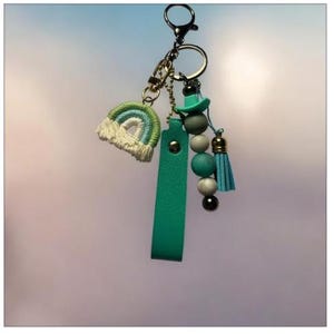 Cowgirl Teal Keychain