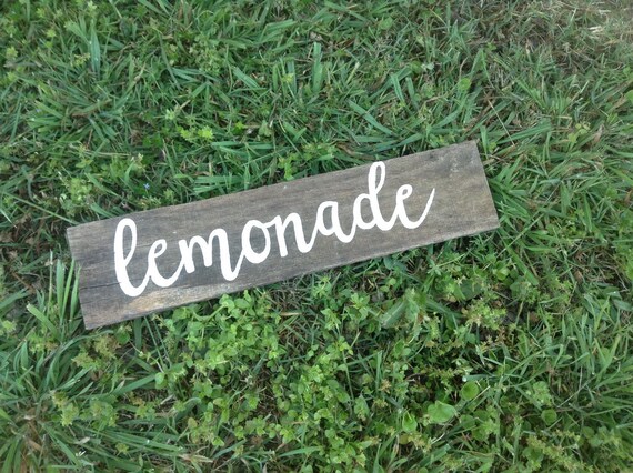 Lemonade Sign Wood Lemonade Sign Cursive Lemonade Sign Etsy