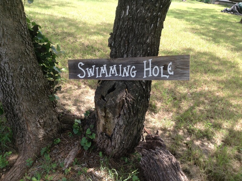 Swimming Hole Sign / Swimming Pool Decoration / Swimming Hole Etsy