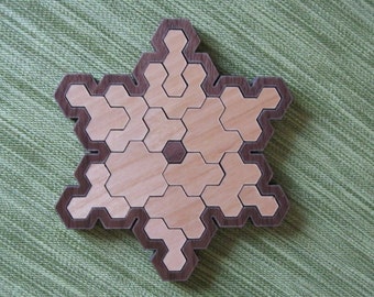 Snowflake wooden brain-teaser Puzzle Toy Game Gift