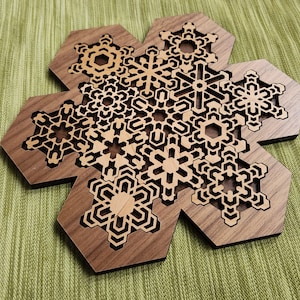 Puzzle ultime de casse-tête en bois de flocon de neige
